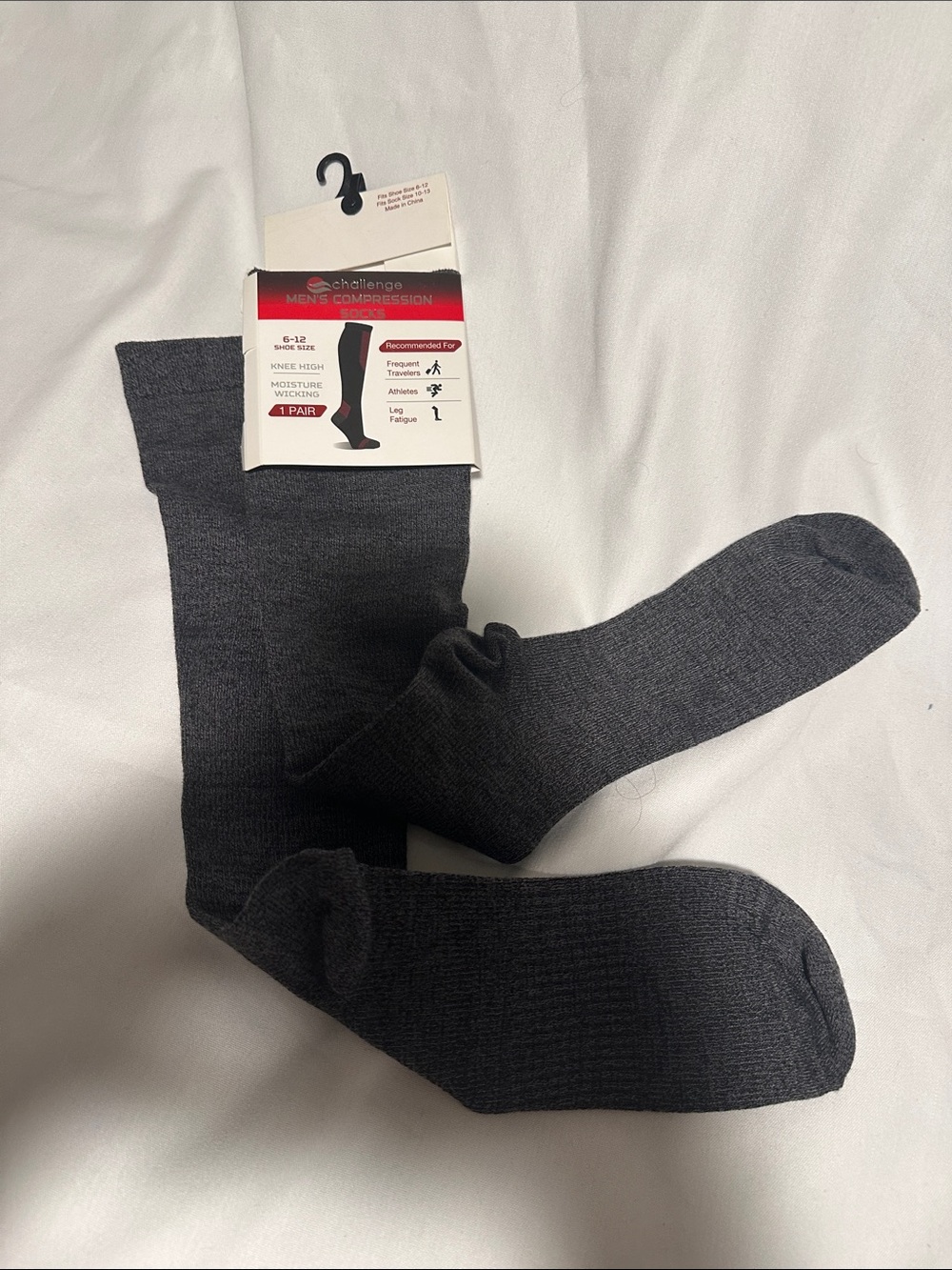 Men's Dark Gray Dress Socks - Compression Support